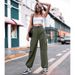 Men's Clothing Foreign Trade Small Pocket Cargo Casual Pants Women's Loose Slimming Trendy Wide Leg Long Pants_viptrois.com