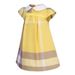 Mother & Kids Summer New Lapel Doll Style Bow Short Sleeved Dress Girl Plaid Skirt_viptrois.com