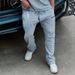 Men's Clothing Sports Pants Autumn And Winter New Gym Cotton Printed Flower Feet Casual Versatile Sweatpants Black_viptrois.com