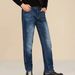 Man's clothing Simple and generous classic five-bag jeans men micro elastic fashion men's straight leg pants_viptrois.com