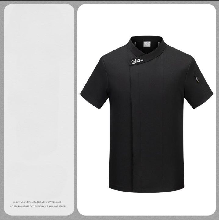 Men's Clothing Chef Work Clothes Short Sleeve Summer Thin Breathable Catering Fast Food Restaurant Hot Pot Restaurant Hotel Back Kitchen Fashionable_viptrois.com