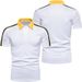 Fashionable New Men's Spliced Polo Shirt Short Sleeved_viptrois.com