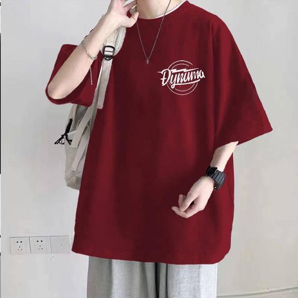 2025 Loose Short-sleeved T-shirt, Round Neck, Printed, Versatile, Large Size, Men's Clothing_viptrois.com