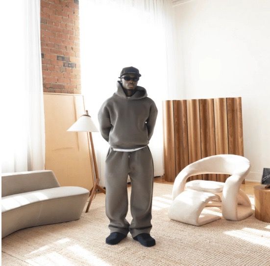 Designer Men's Hoodies Casual Solid Couple's Hooded Sweatshirt And Loose Sweatpants 2 Piece Suit Male Autumn Fiess_viptrois.com