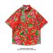 Men's Tie Dye Shirt Short Sleeved Thin Summer Style Sophisticated Cool Three Quarter Sleeve Loose Fitting Retro Jacket_viptrois.com