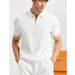 Men's Clothing Ice Silk Knitted Tops High End Summer Light Luxury Men's Clothing Trendy Brand Fashion Short Sleeved Polo Shirt Half Zipper_viptrois.com