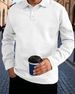 Pulse European American INS Cross-Border Spring And Autumn Long Sleeve Men's Textured Sports Polo Shirt_viptrois.com