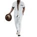Summer New Short Sleeve Shirt And Long Pants Two-Piece Set Sports Casual Men's Suit_viptrois.com