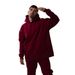 Oversized Fleece-Lined Hoodie, Drop Shoulder Unisex Streetwear Pullover For Winter, Cozy Soft Brushed Interior Hooded Sweatshirt_viptrois.com