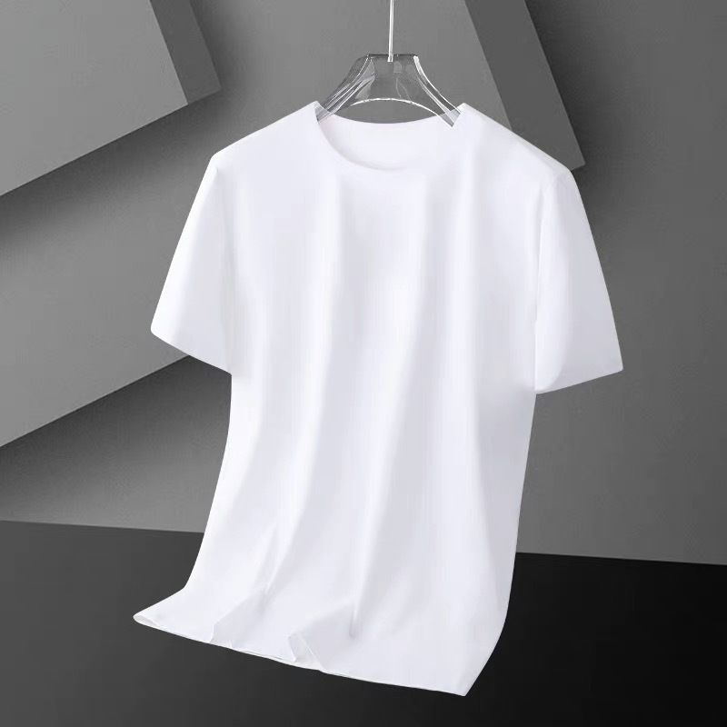 Summer New Lel Ice Silk Thin Polo Shirt Men's Trendy Collar Short-sleeved T-shirt Casual Embroidered Top_viptrois.com
