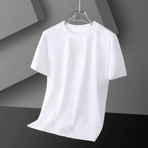 Summer New Lel Ice Silk Thin Polo Shirt Men's Trendy Collar Short-sleeved T-shirt Casual Embroidered Top_viptrois.com