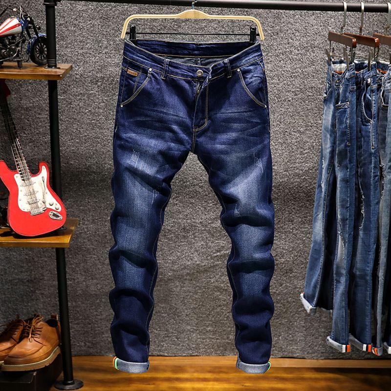Men's Clothing Casual Pants Thin Nine Point Pants Trendy Summer Skinny Plus Size Loose Jeans_viptrois.com
