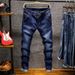 Men's Clothing Casual Pants Thin Nine Point Pants Trendy Summer Skinny Plus Size Loose Jeans_viptrois.com