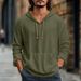 The 2025 New Spring And Autumn Men's Loose Long-sleeved T-shirt, Casual Daily Wear, Linen Hooded Pocket Sweatshirt, Thin_viptrois.com
