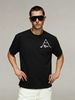 Minimal Varsity Style Oversized Handwritten Logo Printed T-Shirt Men's Trendy Short Sleeve Top_viptrois.com