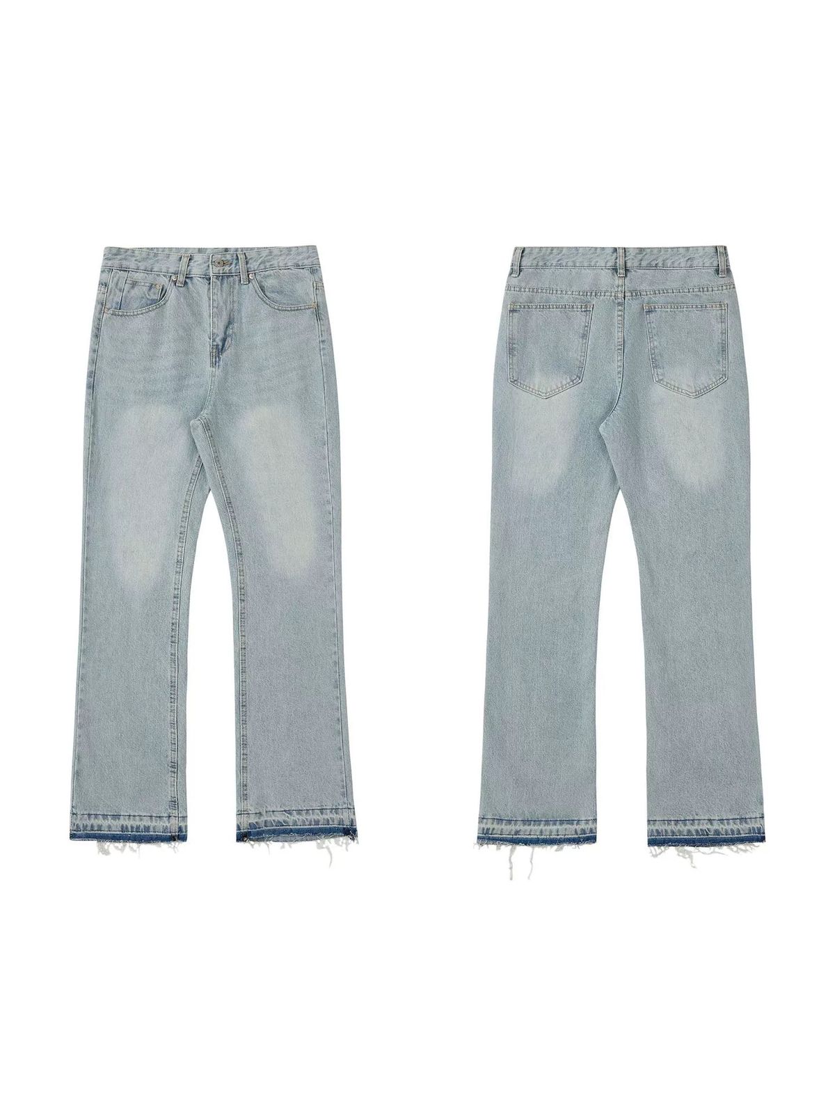 Men's Clothing Style Cleanfit Black Fringe Fit Jeans For Men Vintage Washed Distressed Long Men's Clothing For Formal & Casual_viptrois.com