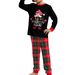 Christmas Snowflake red and green plaid Christmas family print home suit set_viptrois.com