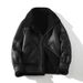 Men's Clothing winter new men's large size fur one piece plus velvet thick lapel motorcycle leather jacket PY1526_viptrois.com