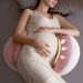 Adjustable U-Shaped Maternity Pillow - Medium Soft Polyester Fiber With Back, Lumbar & Belly Support - Multifunctional Pregnancy Sleeping Aid Cushion_viptrois.com