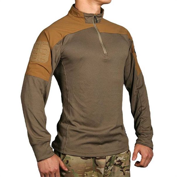 2025 Fashion Outerwear Breathable Combat Uniform Men's Stand Collar Splicing Long Sleeve Casual Sport Slim Sweatshirts_viptrois.com