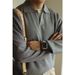 Loom European And American Retro V-Neck Stacked Collar Knitted Polo Shirt For Men, High-End Slim Fit Long Sleeve Sweatshirt,_viptrois.com