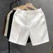 Men's Summer Shorts Lightweight Slim Fit Casual 5-Pocket Pure Color Straight Leg Mid-Thigh Shorts Lightweight & Breathable Comfort_viptrois.com