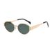 New Style For Women, High-End Metal Fashionable Oval Cat Eye Frame Trendy Wide-Leg Sunglasses_viptrois.com