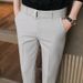 Men's Clothing Summer New Style Fall Feeling Stretch Trousers Slim Fitting 9 Point Pants_viptrois.com