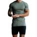 Men's Stretch Milk Silk Crew Neck T-Shirt - Lightweight Quick-Dry Athletic Tee For Running Gym Workout Casual Wear_viptrois.com