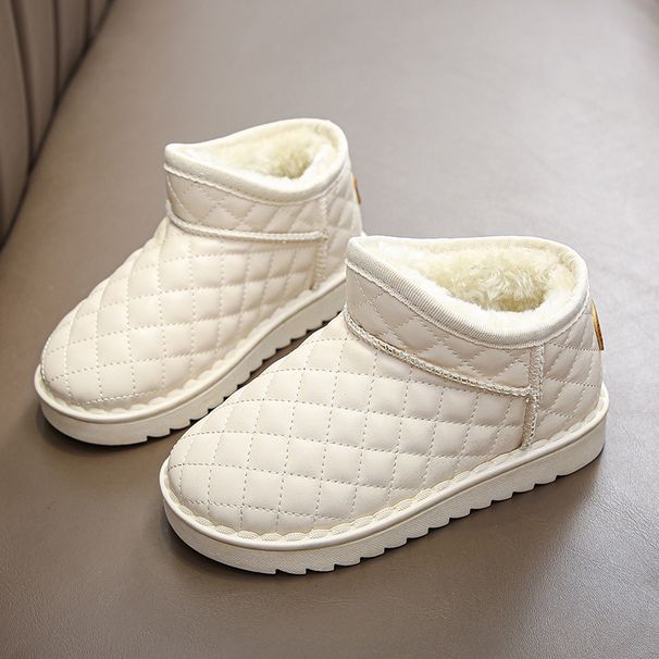 Child's shoes Padded ankle boots with fleece waterproof and thick warm wet shoes for girls_viptrois.com