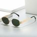 Oval Sunglasses For Men & Women - Small Round Metal Frame Fashion Shades UV400 Protection Lightweight Retro Glasses_viptrois.com
