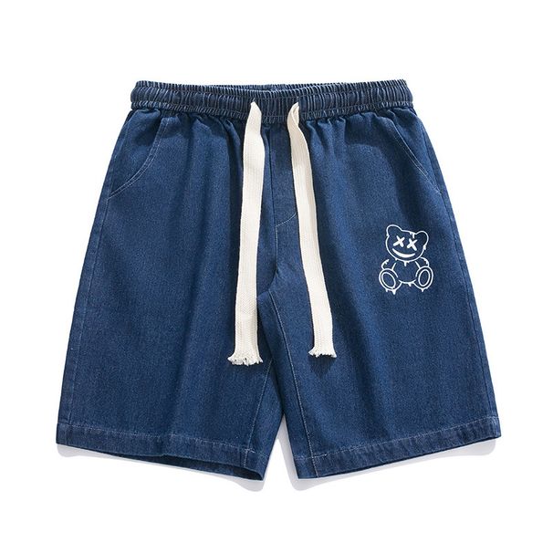 Men's Clothes Straight Leg Denim Shorts Men's Handsome Trend Five-quarter Pants Cargo Pocket Casual Pants_viptrois.com