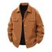 Men's Retro Style Corduroy Jacket - Slim Fit Turn-Down Collar Casual Blazer For Spring & Autumn (White, Black, Army Green, Caramel)_viptrois.com