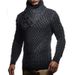 Men's High Neck Knit Sweater – Winter Turtleneck Pullover With Button Detail | Slim Fit & Ribbed Hem_viptrois.com
