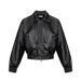 Trendy Short Padded Shoulder Jacket Men's Spring/Autumn New Loose Retro Leather Outerwear Top_viptrois.com