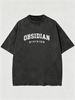 Vintage Washed Double-Sided Print Globe Arch Letter Slogan Heavyweight 230g Cotton T-Shirt Men's Casual Streetwear Tee_viptrois.com