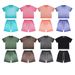 Men's Clothing Summer Dyed Old Washed Men's and Women's Suit Short Sleeve Shorts Street Fashion Retro Couple Outfit_viptrois.com