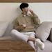 New Trendy Zipper Sweater Men's Polo Casual Long Sleeve Solid Color Knitted Sweater Top Coat Trendy_viptrois.com