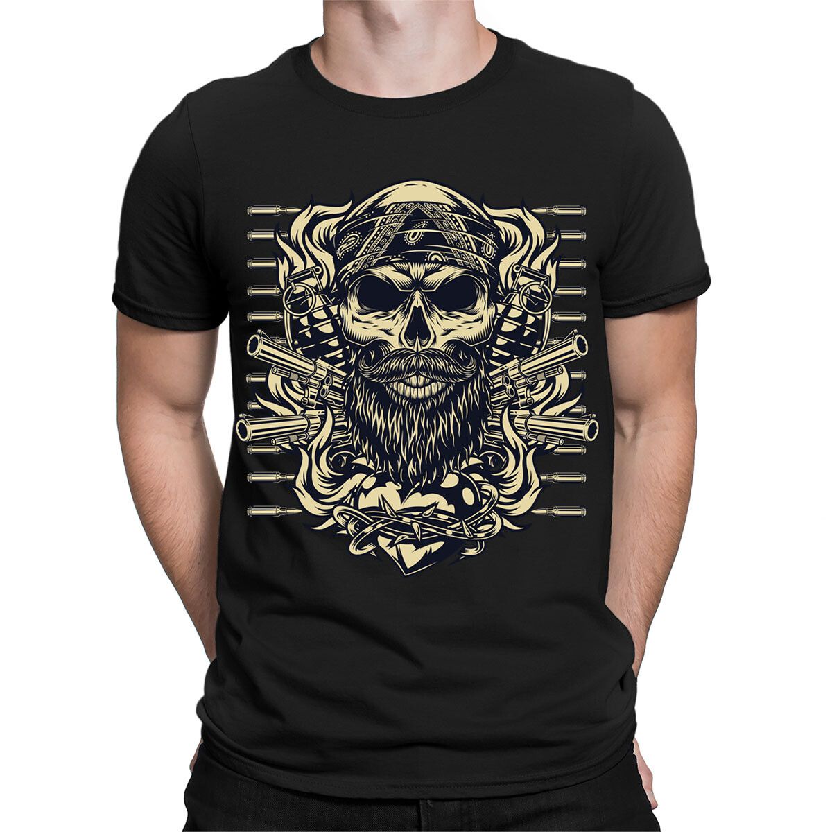 Skull Rocker Bikers T Shirt Mens Womens Tees Tops For Men Funny Motorcycle Biker Unisex T-Shirt Mens Womens Tees Top_viptrois.com