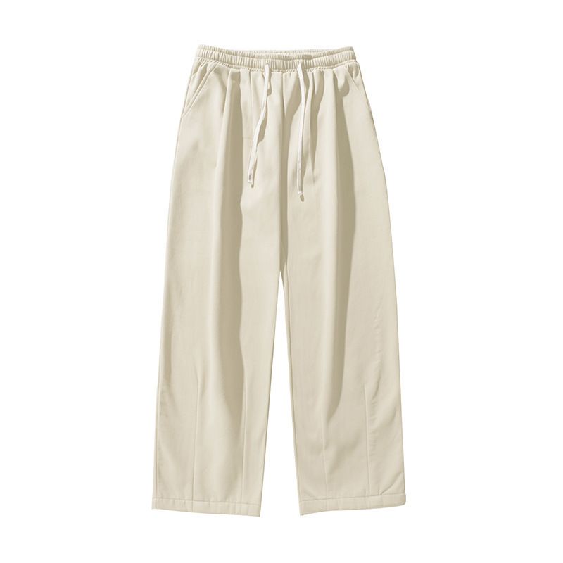 Men's ClothingThickened And Velvet Casual Pants For Autumn And Winter, New Pleated Design, Drapey Trousers, Japanese Style Loose Drawstring Sweatpants_viptrois.com