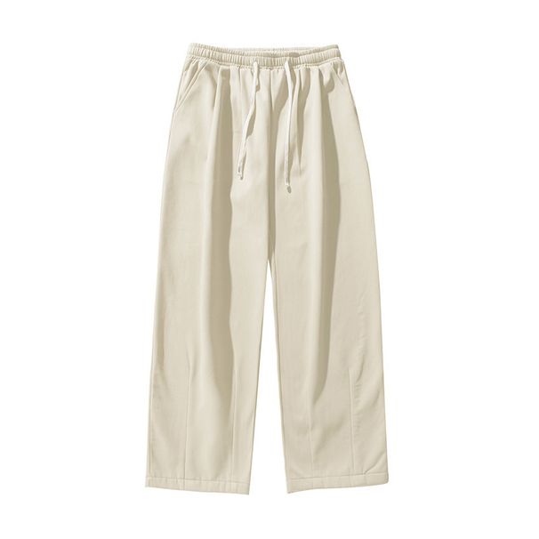 Men's ClothingThickened And Velvet Casual Pants For Autumn And Winter, New Pleated Design, Drapey Trousers, Japanese Style Loose Drawstring Sweatpants_viptrois.com
