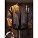 Men’s Vintage Cracked PU Leather Jacket – Retro Biker Style With Ribbed Hem Windproof & Abrasion-Resistant, Short-Length Design_viptrois.com