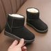 Children's snow boots for boys and girls 2023 Winter new slip-on short boots suede cotton-padded shoes fleece-lined warm shoes for middle and big chil_viptrois.com