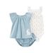 Baby Short Sleeved One Piece Clothes For Girls With Slings And Printed Short Sleeved Newborn Summer Thin Cute And Handsome Suit 3 Pieces_viptrois.com