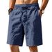 Men's Clothing Men's Summer Breathable Linen Shorts Style Casual Sports Solid Color Drawstring Beach Five Point_viptrois.com