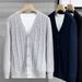 Men's Slim Fit Knit Cardigan Sweater - Casual Long Sleeve Open Front Coat For Autumn & Winter_viptrois.com