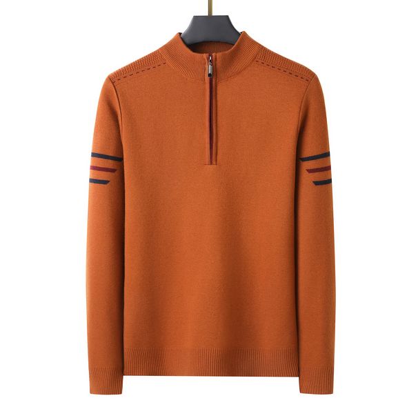 Half-zip Winter Fleece-lined Jumper For Men, High-quality Warm Crew-neck Top, Pullover, Business Casual_viptrois.com