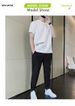 Men's Clothing Men's Ice Silk Short Sleeved Suit Sports Casual Trendy Set T-Shirt And Trousers For Formal & Casual_viptrois.com