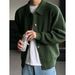 Men’s Slim-Fit Lapel Cardigan | Korean-Style Knit Sweater For Fall (M-3XL, Military Green & More)_viptrois.com