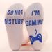 Mid-tube socks soles letter non-slip glue creative casual sports socks game socks_viptrois.com